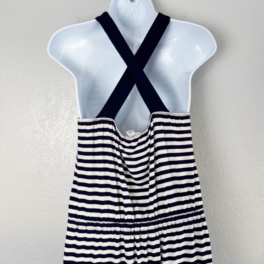 Caslon blue white striped stretchy maxi dress S - Picture 6 of 10